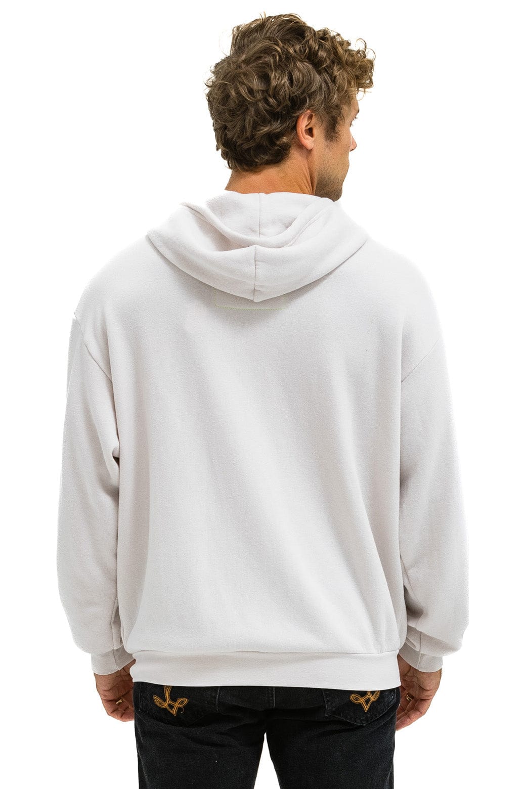 5 STRIPE RELAXED ZIP HOODIE - DOVE GREY // NEON - Image 7