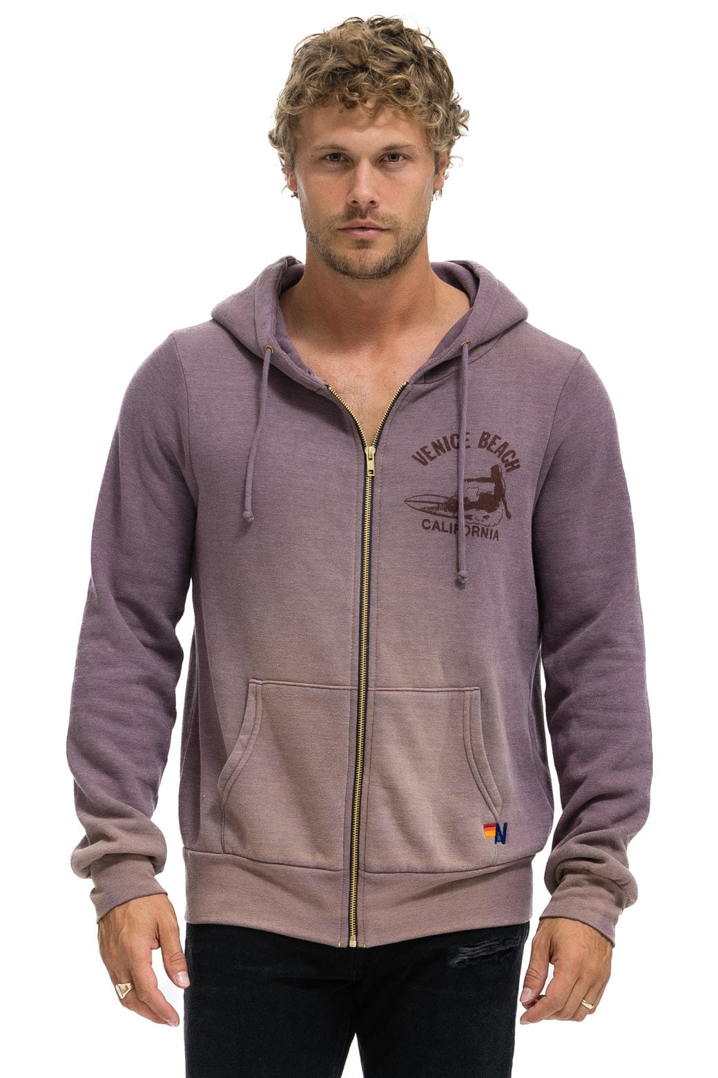 VENICE SURFER ZIP HOODIE - FADED MOCHA - Image 2