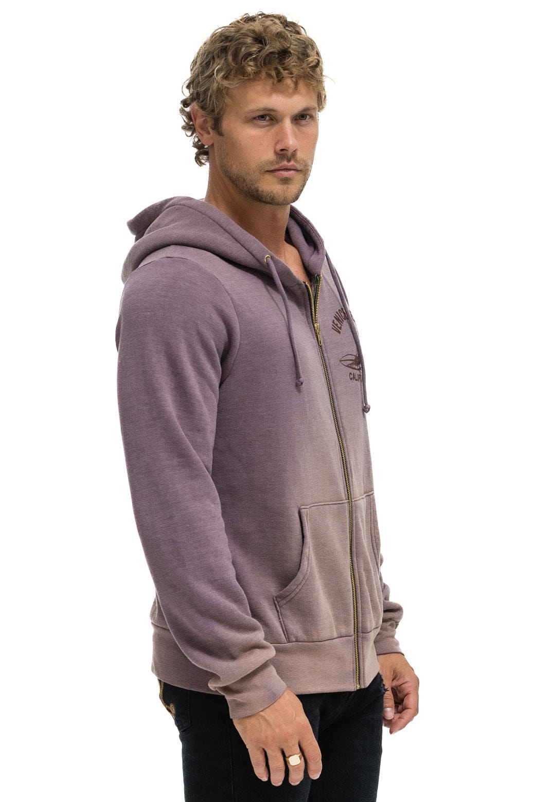 VENICE SURFER ZIP HOODIE - FADED MOCHA - Image 4