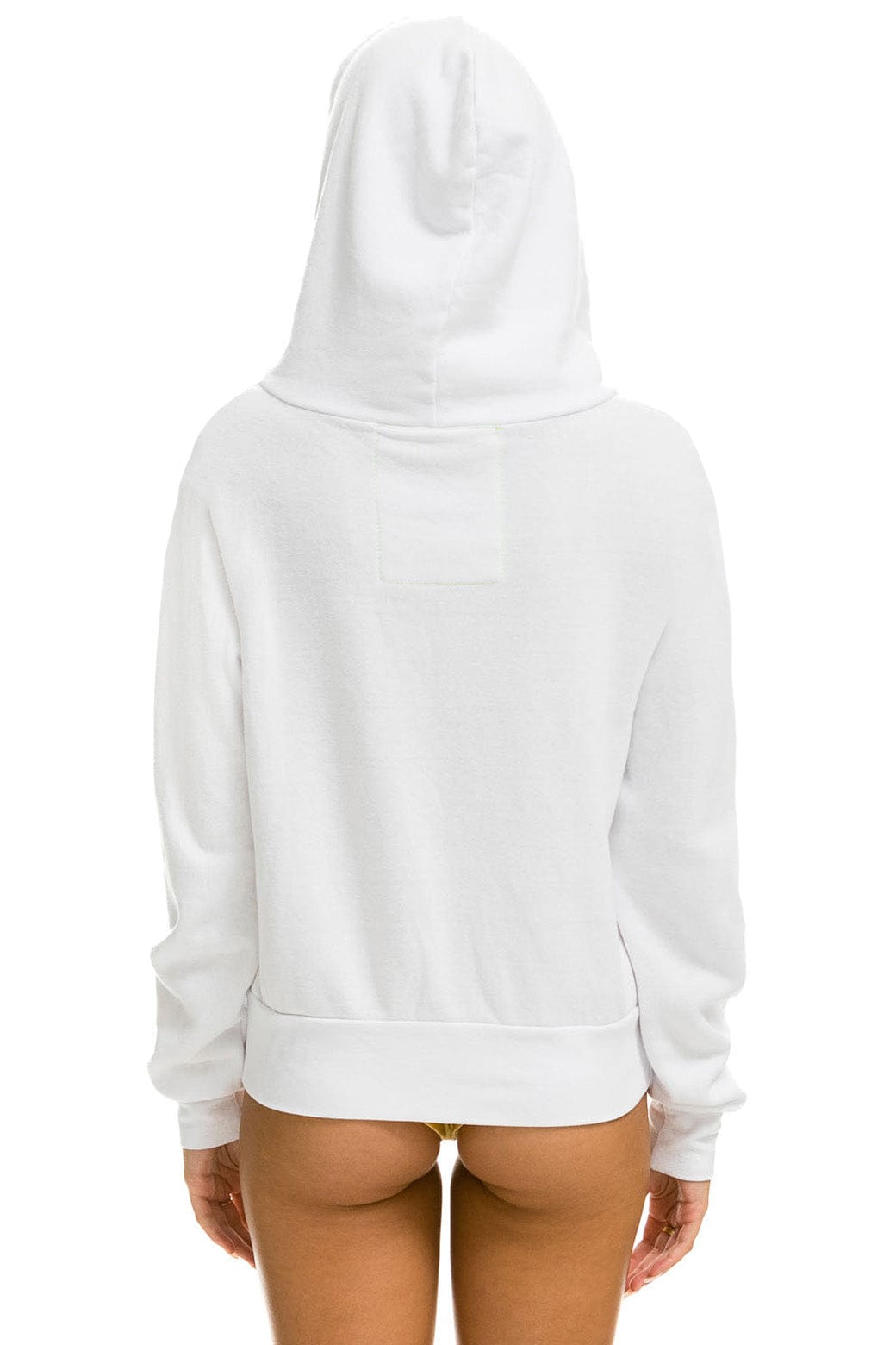 RAINBOW HEART STITCH ZIP HOODIE W/ POCKETS - WHITE - Image 3