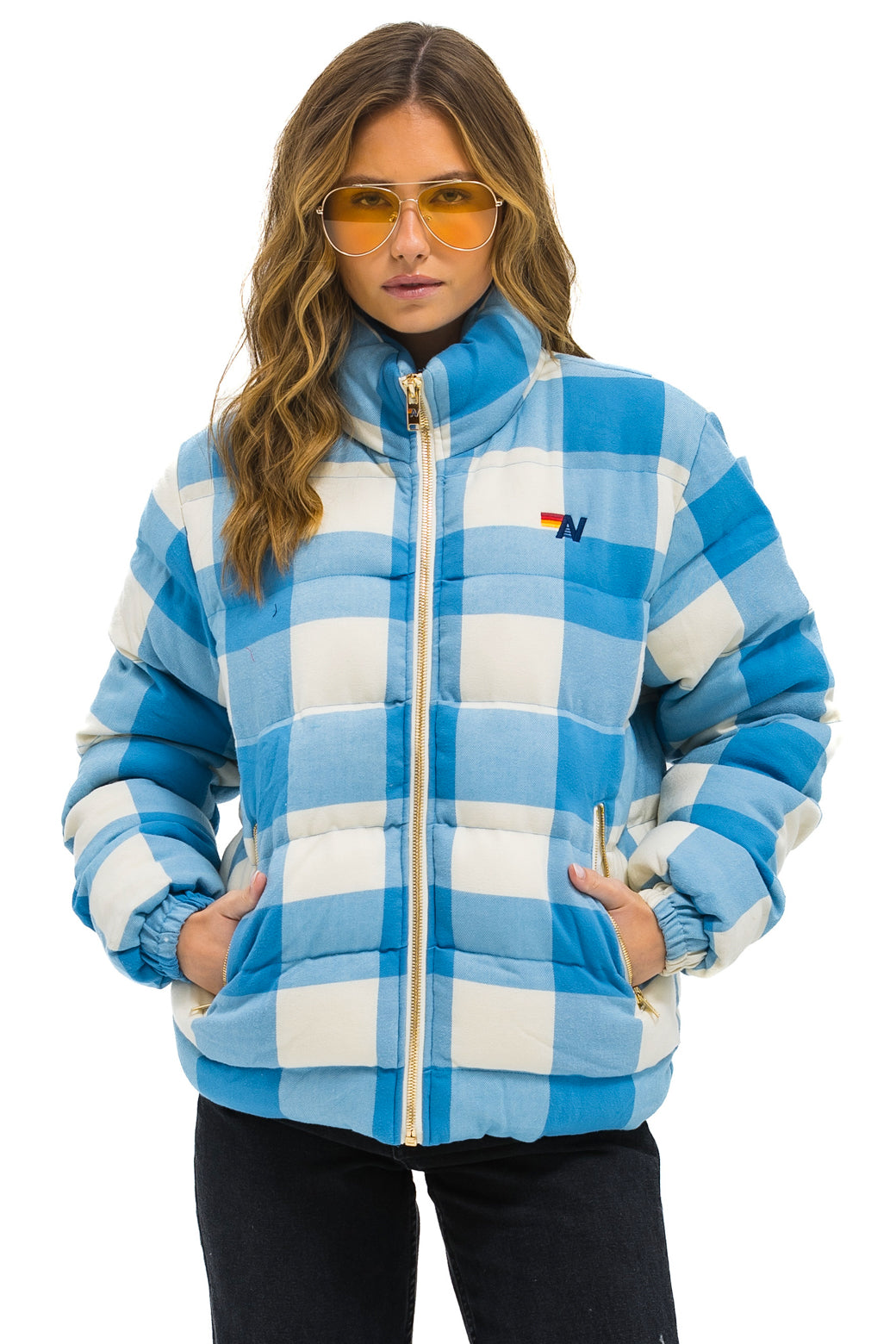UNISEX PLAID TRAVELER JACKET - SKY PLAID - Image 3
