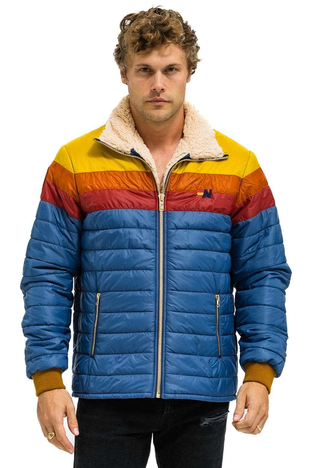 UNISEX TRAVELER LIGHTWEIGHT JACKET - SEA // RED - Image 2