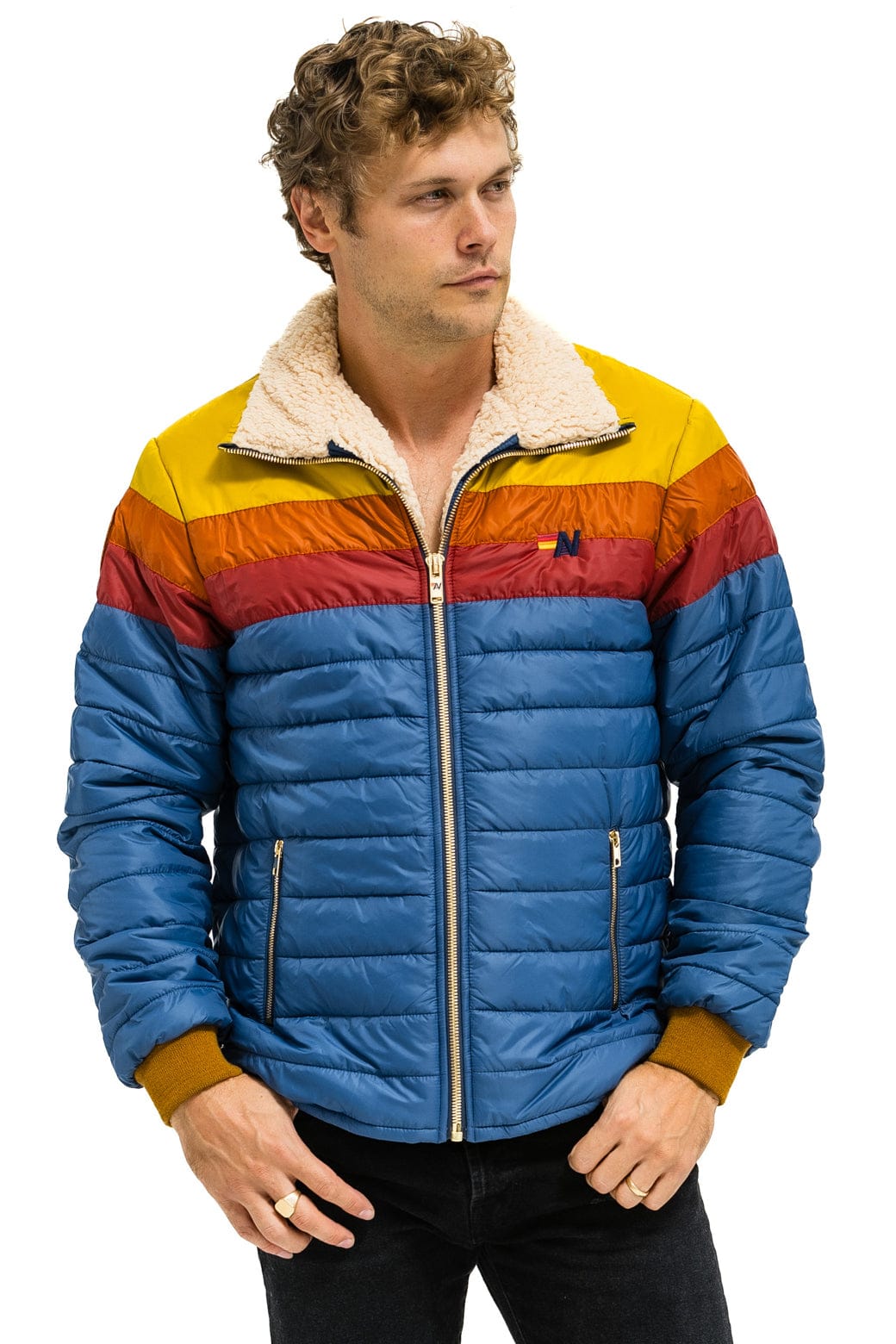 UNISEX TRAVELER LIGHTWEIGHT JACKET - SEA // RED - Image 4