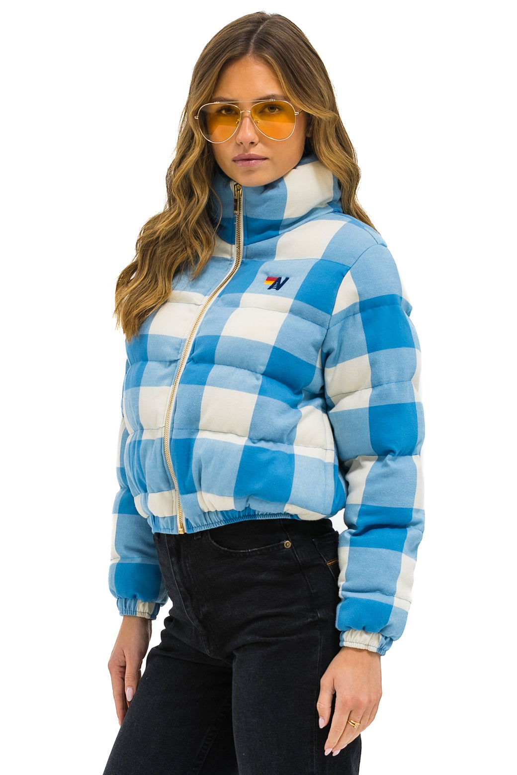 APRES PLAID PUFFER JACKET - SKY PLAID - Image 2