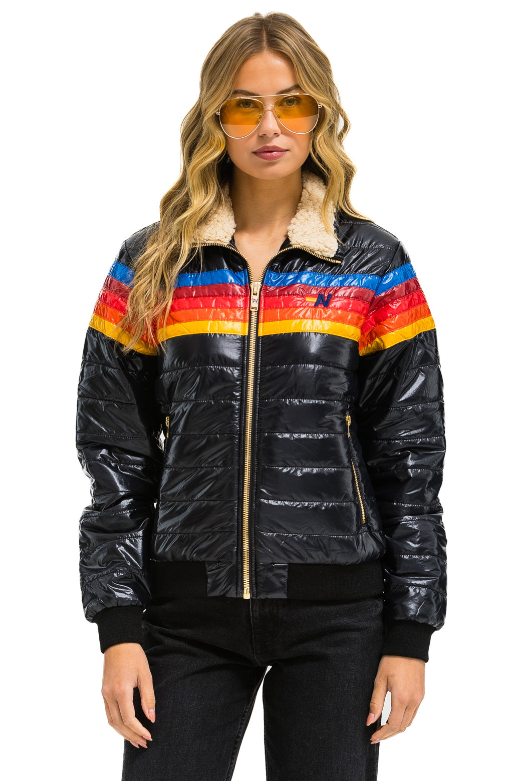 5 STRIPE JACKET - GLOSSY BLACK - Image 2