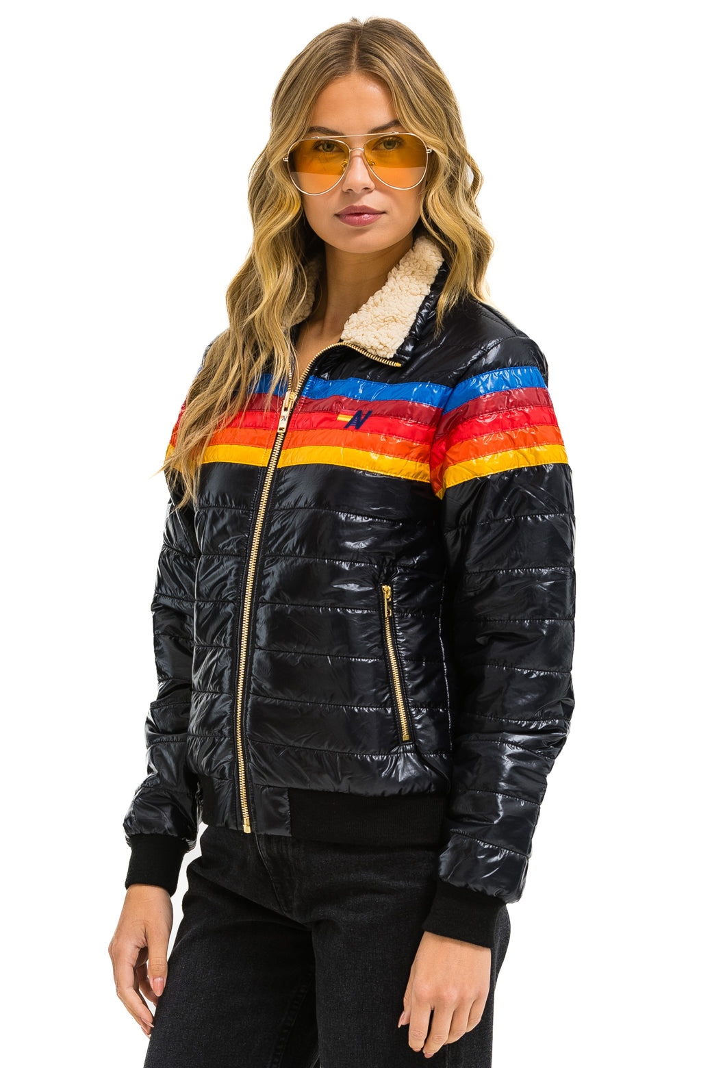 5 STRIPE JACKET - GLOSSY BLACK - Image 3