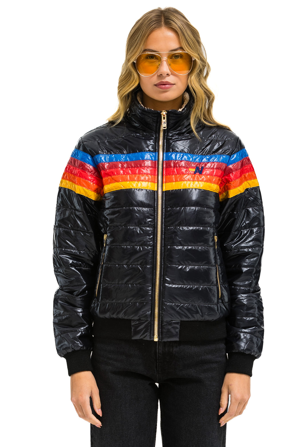 5 STRIPE JACKET - GLOSSY BLACK - Image 6