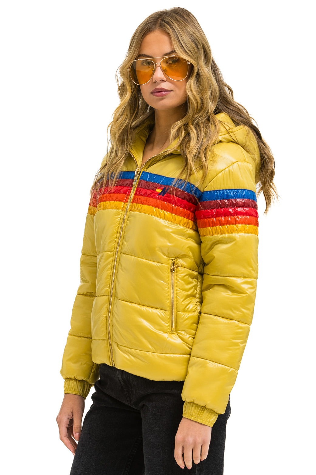 5 STRIPE TREKKER JACKET - GLOSSY KHAKI - Image 4