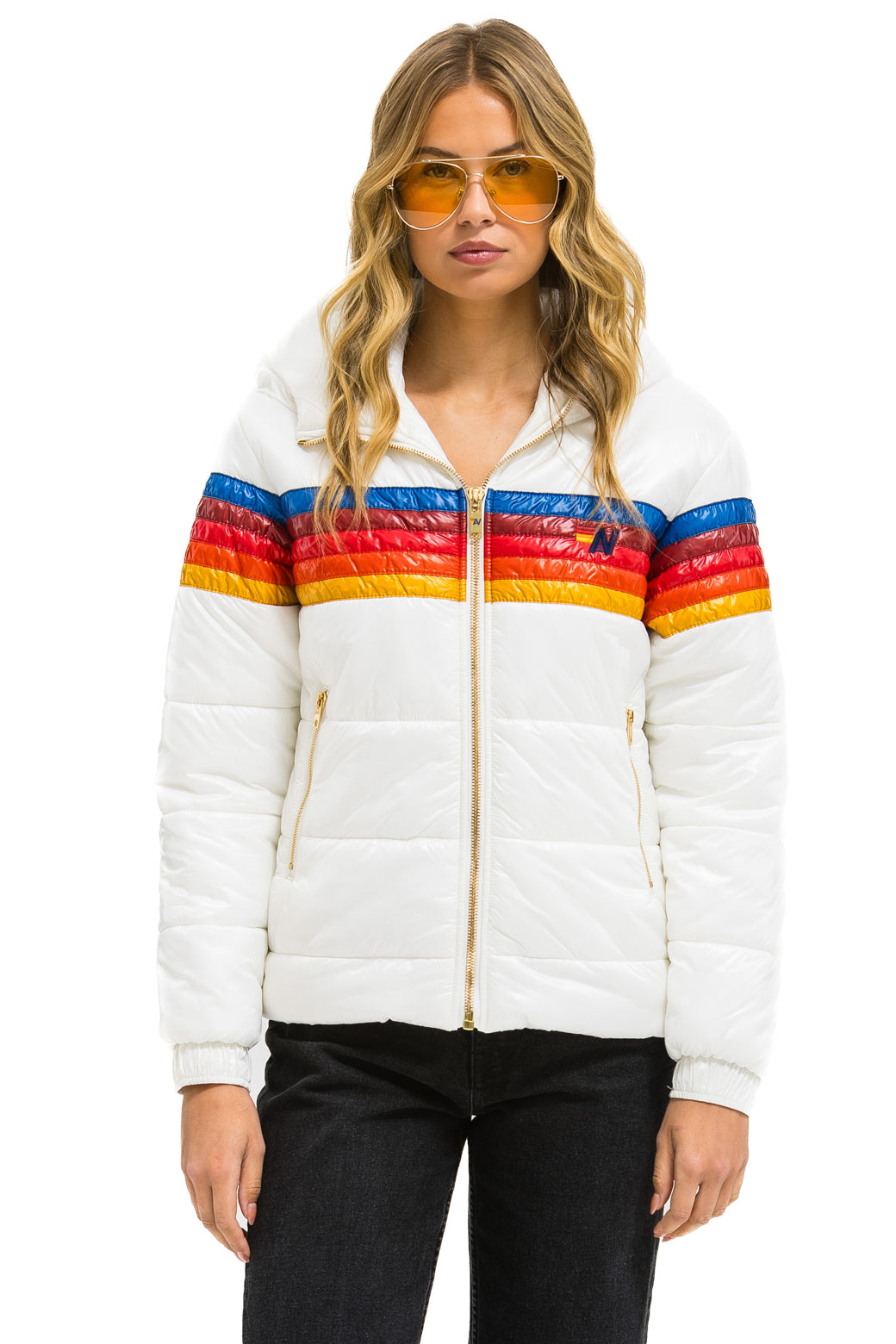 5 STRIPE TREKKER JACKET - GLOSSY WHITE - Image 4