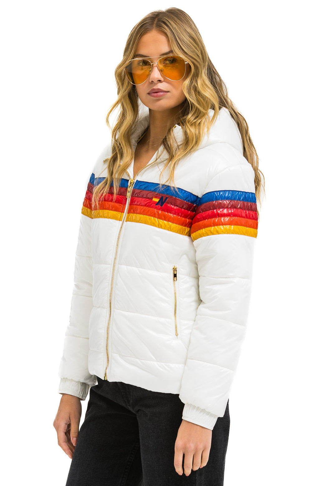 5 STRIPE TREKKER JACKET - GLOSSY WHITE - Image 5