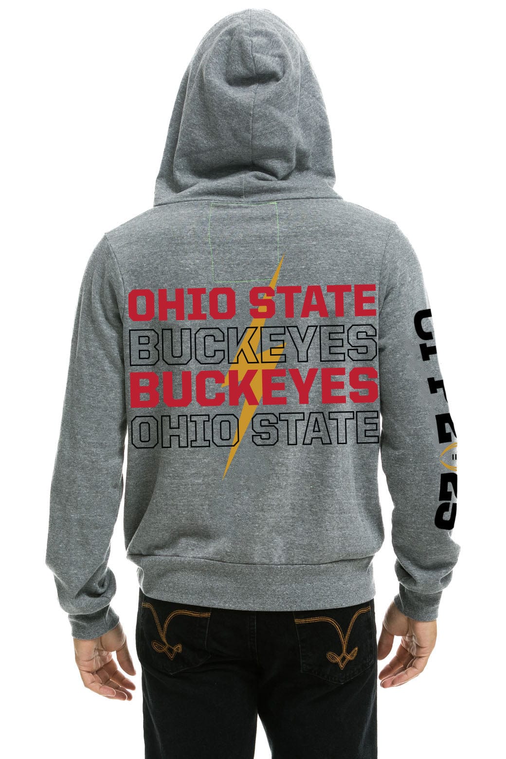 OHIO STATE CFP 2025 UNISEX ZIP HOODIE - HEATHER GREY - Image 4