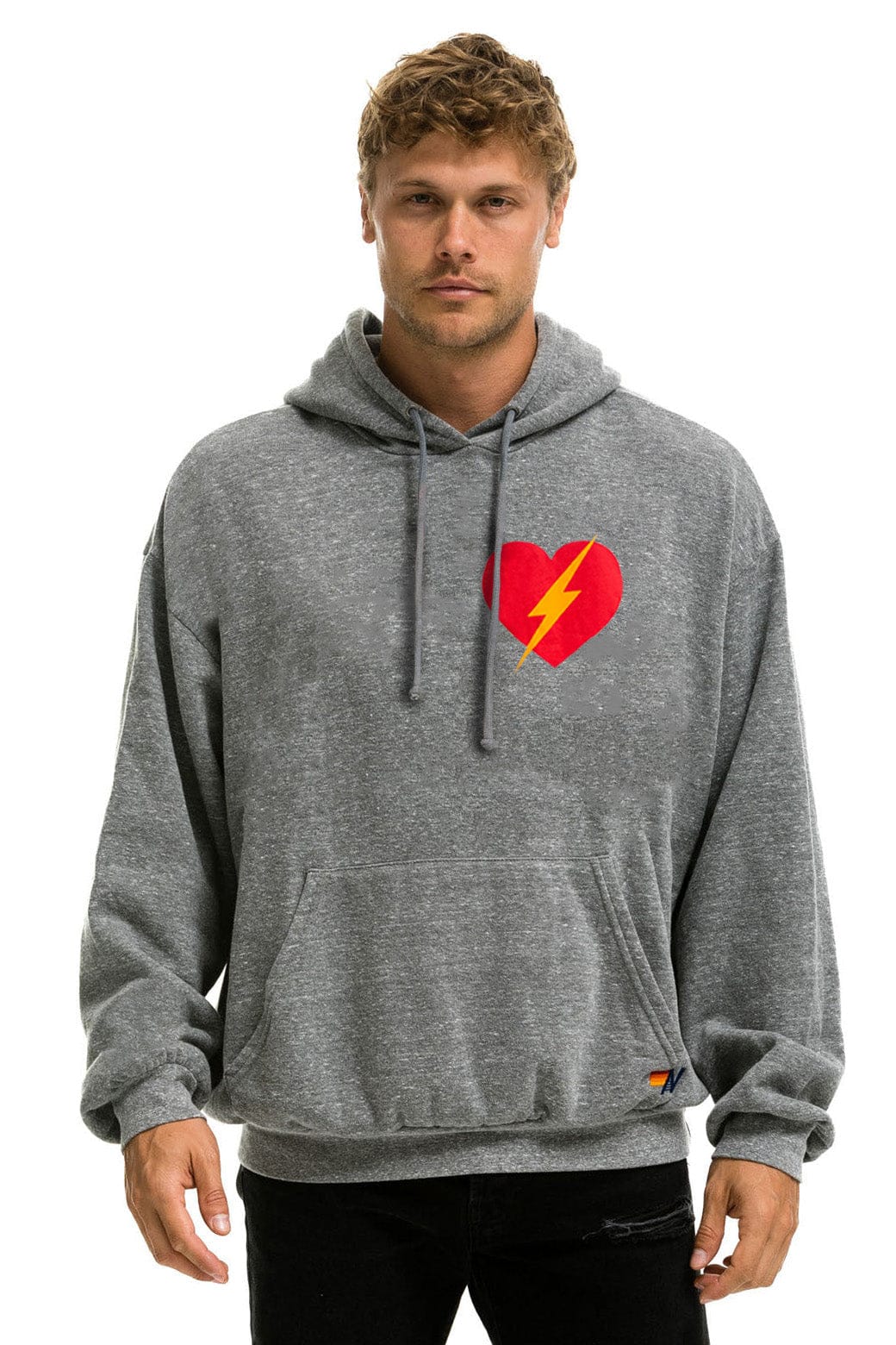 BOLT HEART PULLOVER RELAXED HOODIE - HEATHER - Image 2