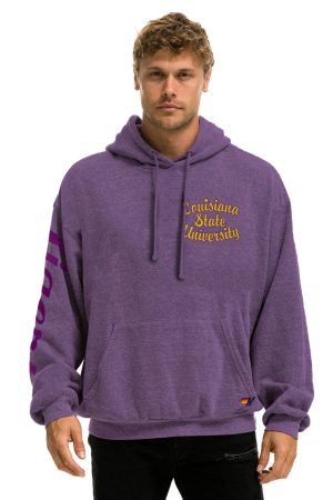LSU TIGER RELAXED PULLOVER HOODIE  - GRAPE