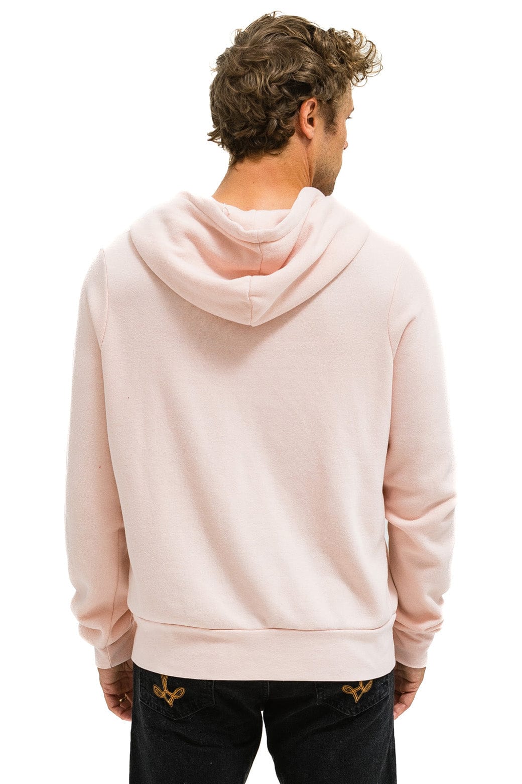 5 STRIPE HOODIE - LIGHT PINK // RAINBOW WHITE - Image 4