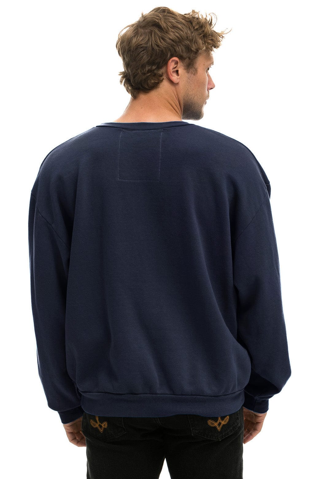 LOGO RELAXED CREW SWEATSHIRT - NAVY - Image 3