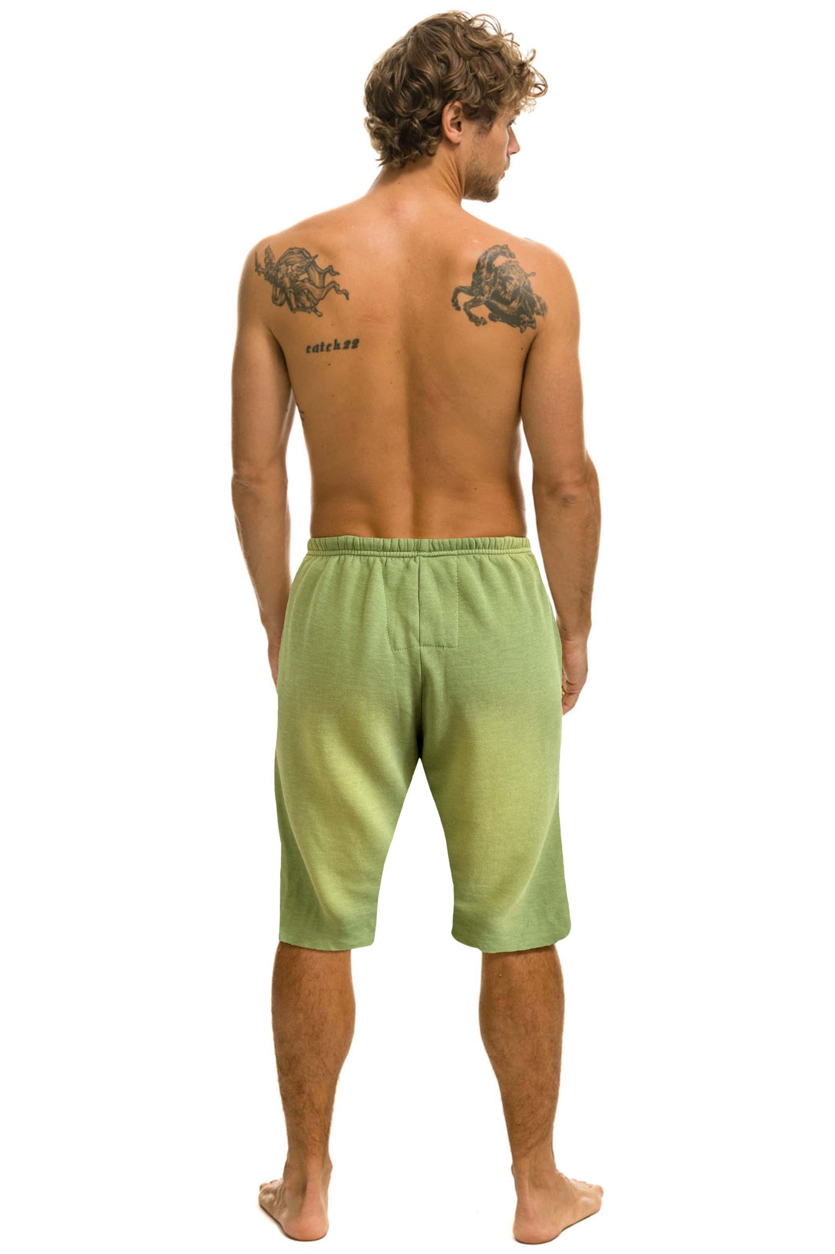 VINTAGE LOGO MENS SWEATSHORTS - FADED ARMY - Image 2