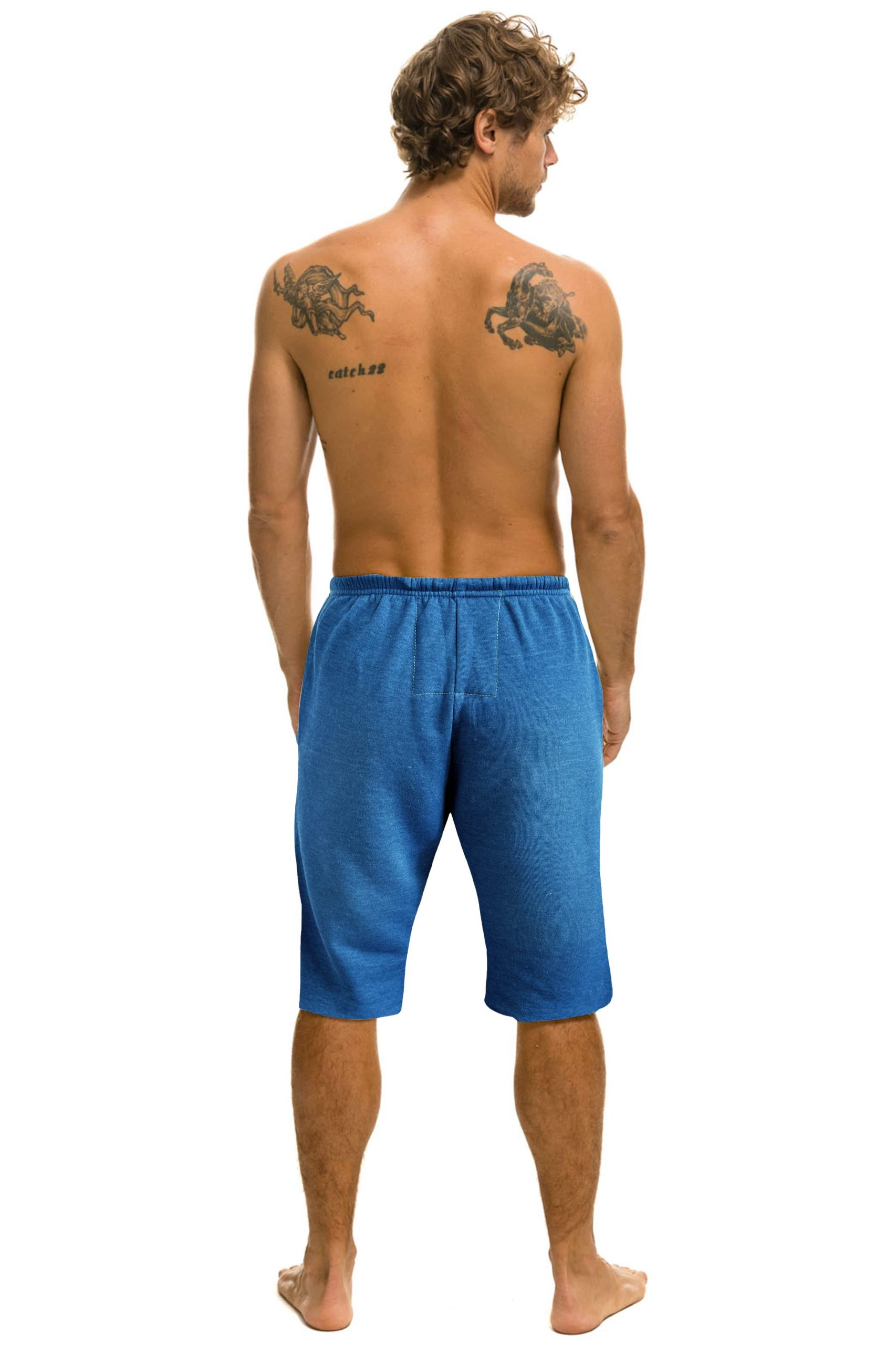 VINTAGE LOGO MENS SWEATSHORTS - FADED WATER - Image 2