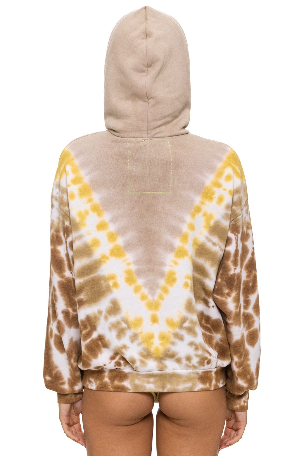 HAND DYED V RELAXED PULLOVER HOODIE - TIE DYE SAND // CINNAMON - Image 9
