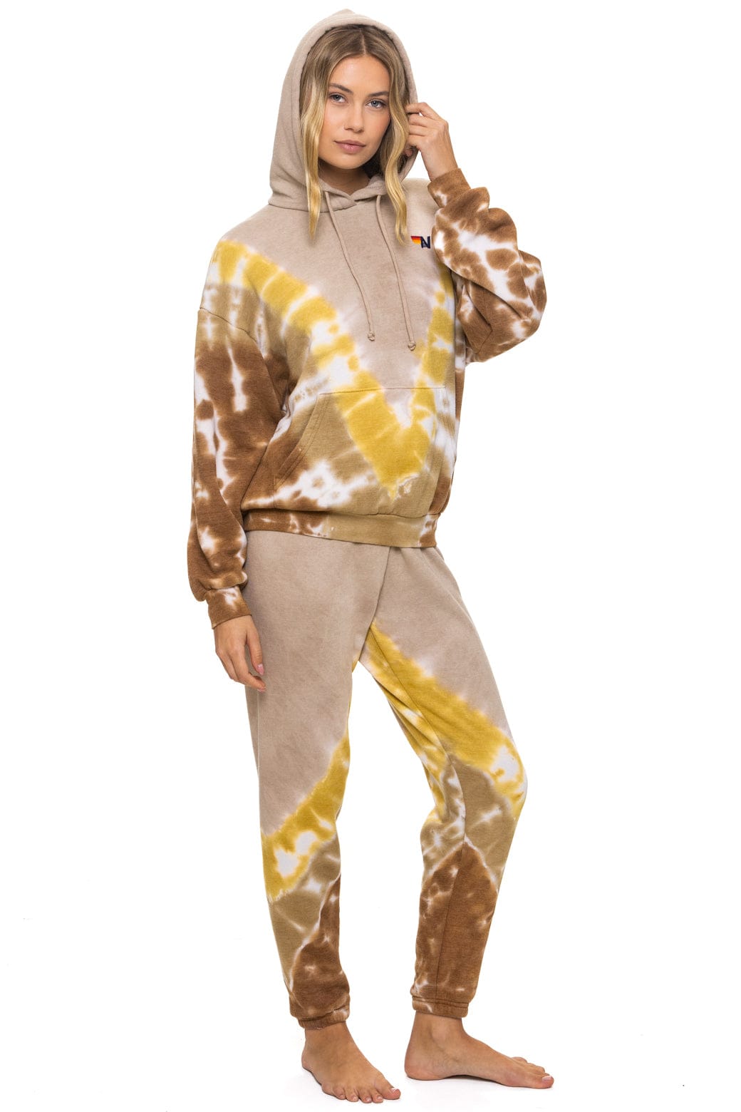 HAND DYED V SWEATPANTS - TIE DYE SAND // CINNAMON - Image 6