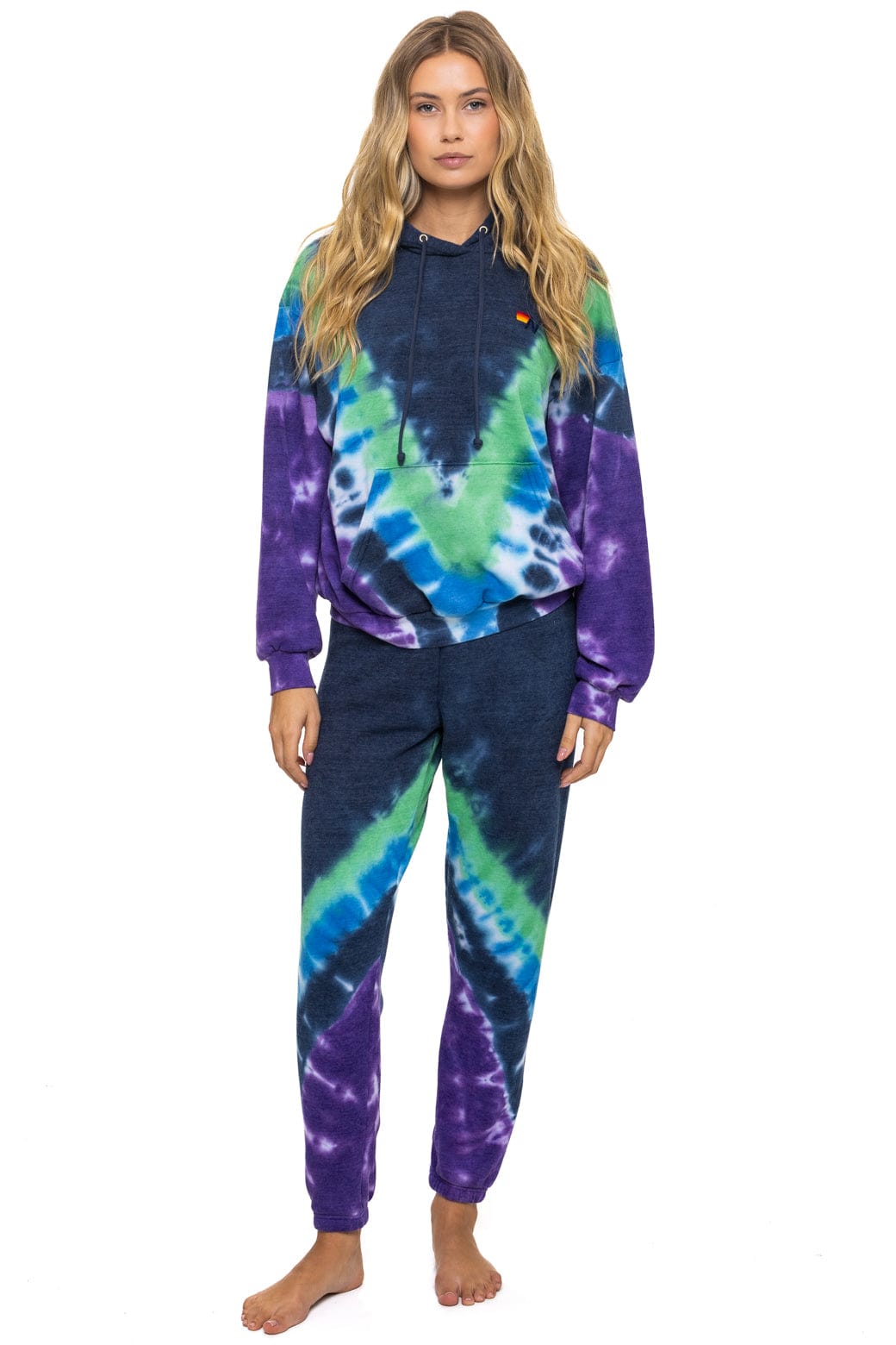HAND DYED V SWEATPANTS - TIE DYE MIDNIGHT // PURPLE - Image 2