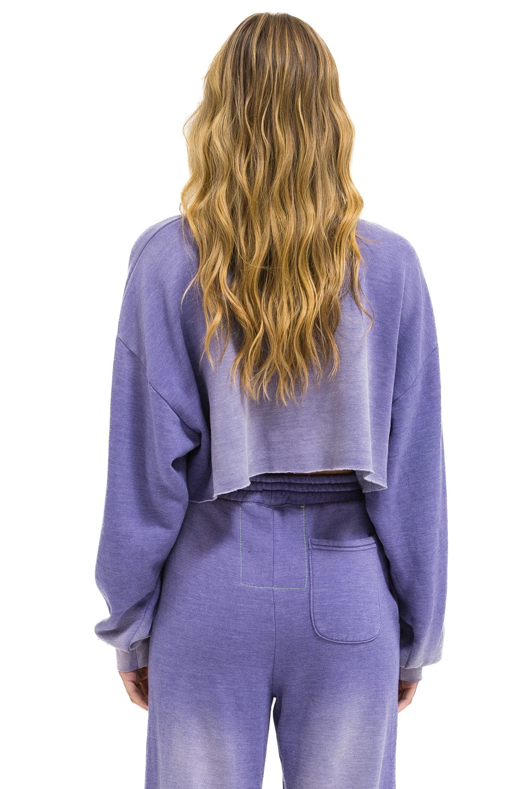 AN 3D CROPPED CREW SWEATSHIRT RELAXED - FADED GRAPE - Image 3