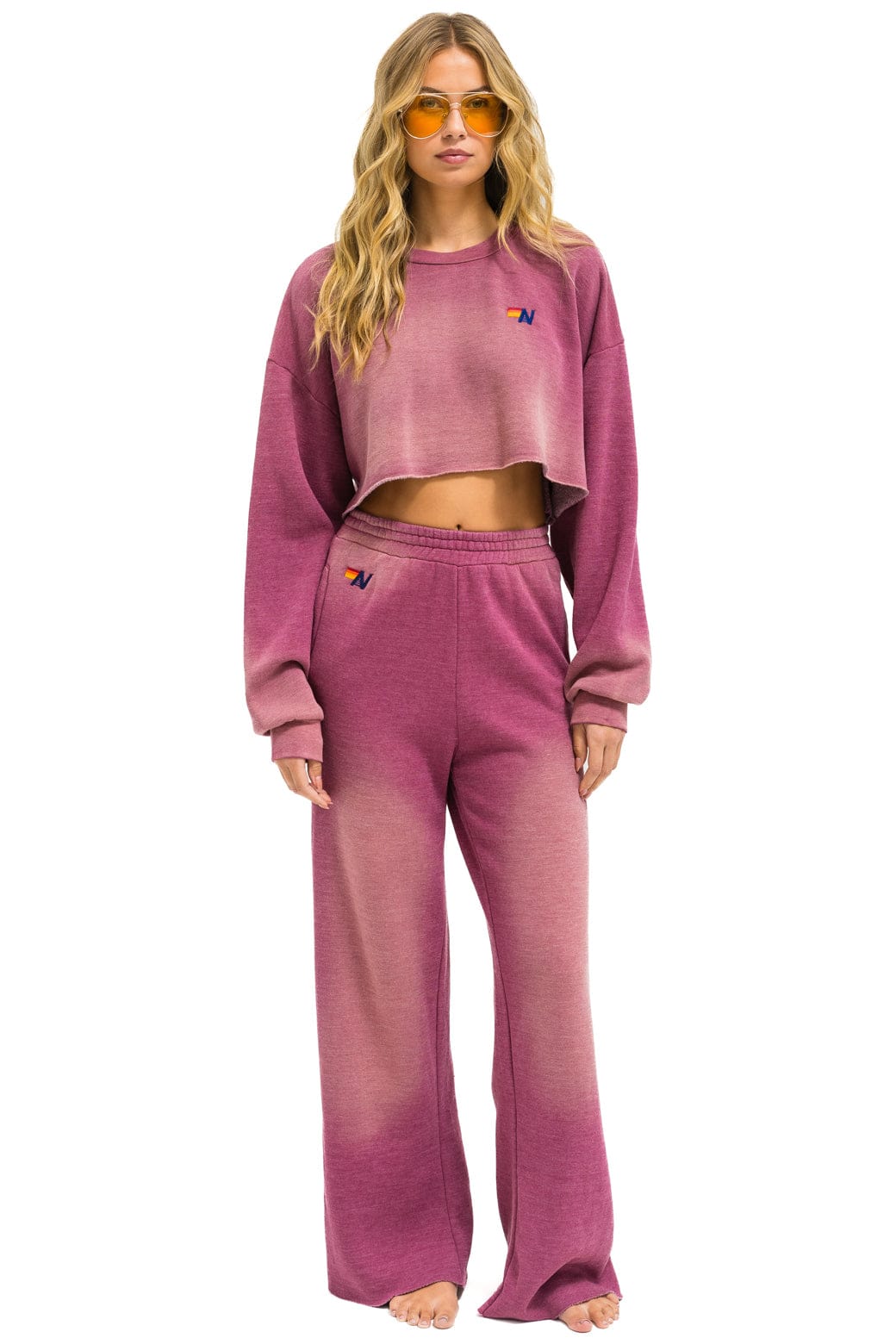 ESSENTIAL WIDE LEG POCKET SWEATPANTS - FADED BERRY - Image 6