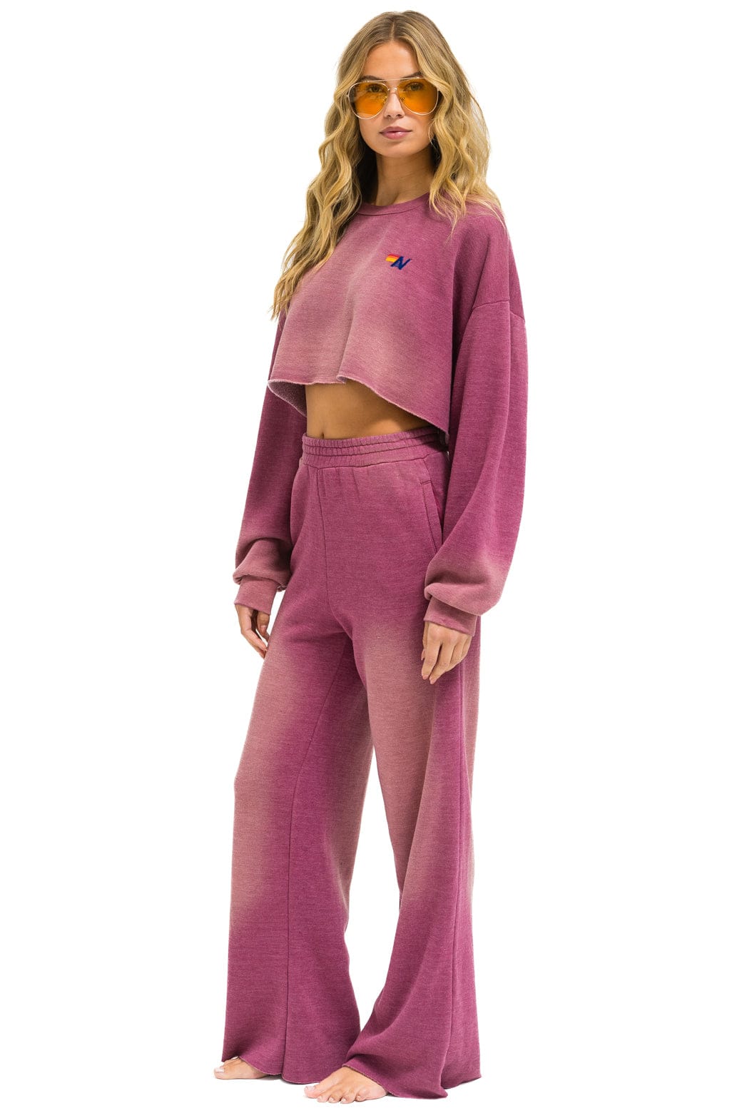 ESSENTIAL WIDE LEG POCKET SWEATPANTS - FADED BERRY - Image 7