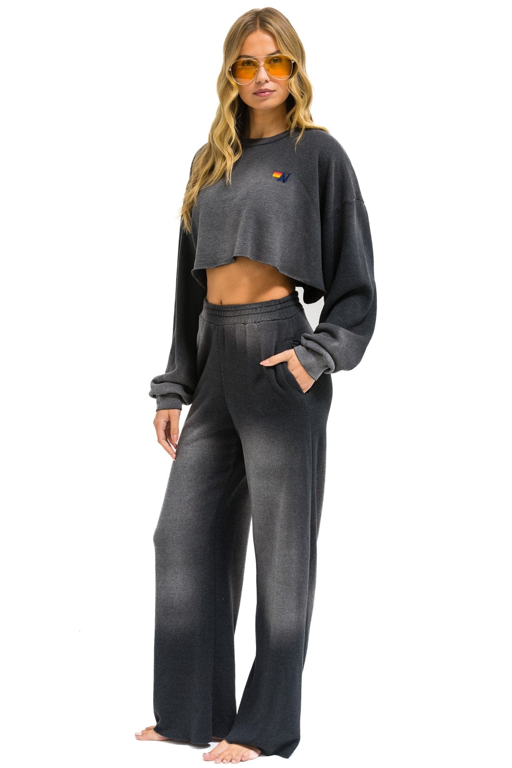 ESSENTIAL CROPPED CREW SWEATSHIRT RELAXED - FADED SMOKE - Image 6