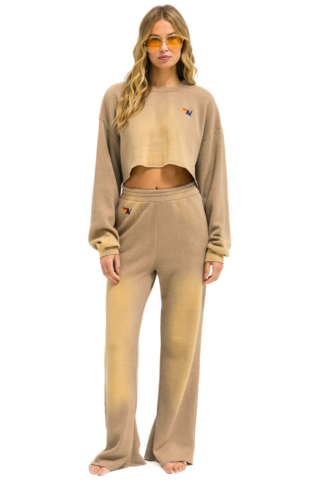 ESSENTIAL WIDE LEG POCKET SWEATPANTS - FADED TAN - Image 5