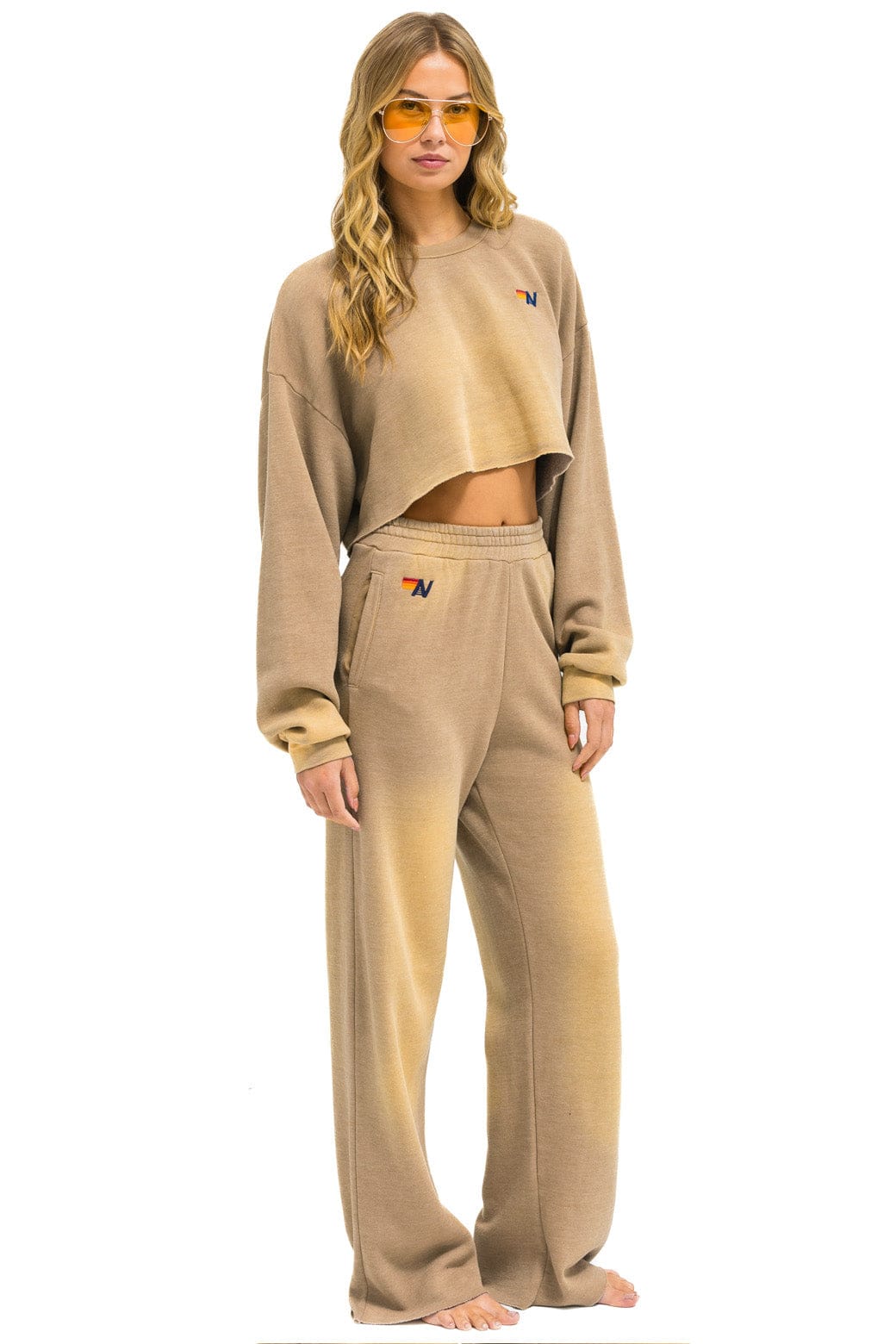 ESSENTIAL WIDE LEG POCKET SWEATPANTS - FADED TAN - Image 6