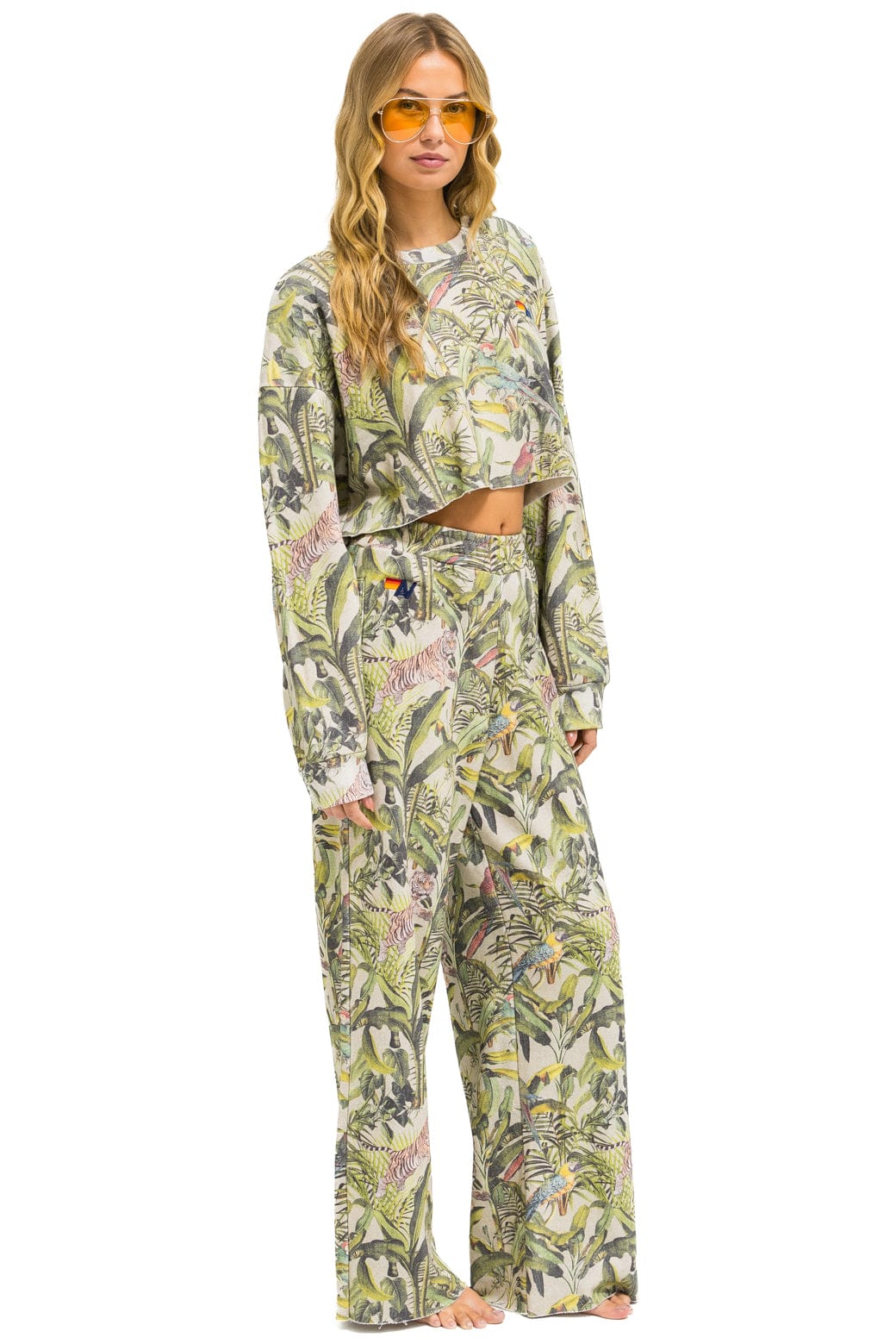 JUNGLE CROPPED CREW SWEATSHIRT RELAXED - SAND - Image 6