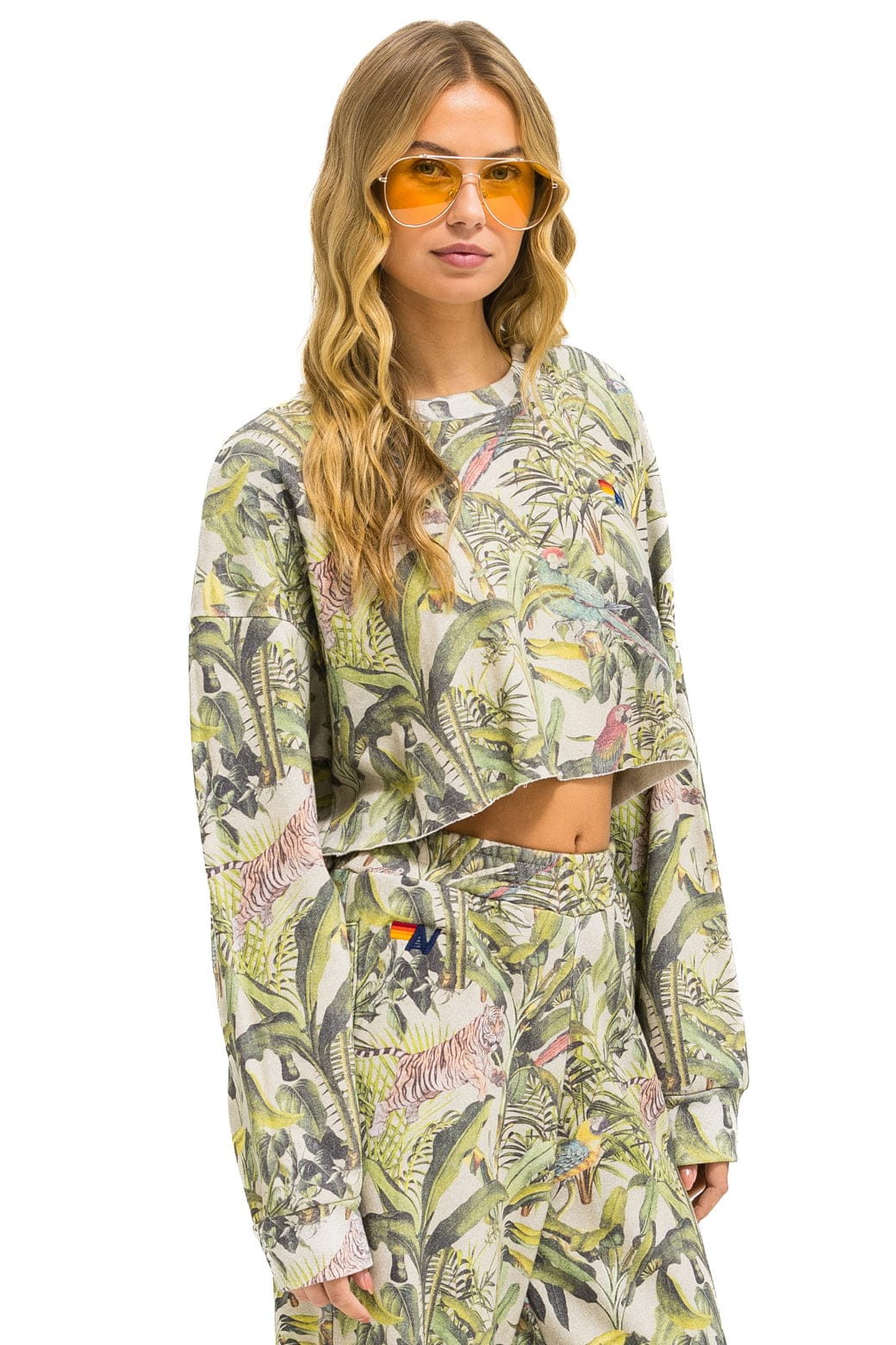 JUNGLE CROPPED CREW SWEATSHIRT RELAXED - SAND - Image 3