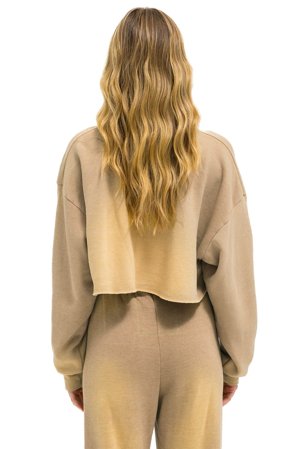 VINTAGE LOGO CROPPED CREW SWEATSHIRT RELAXED - FADED TAN - Image 4