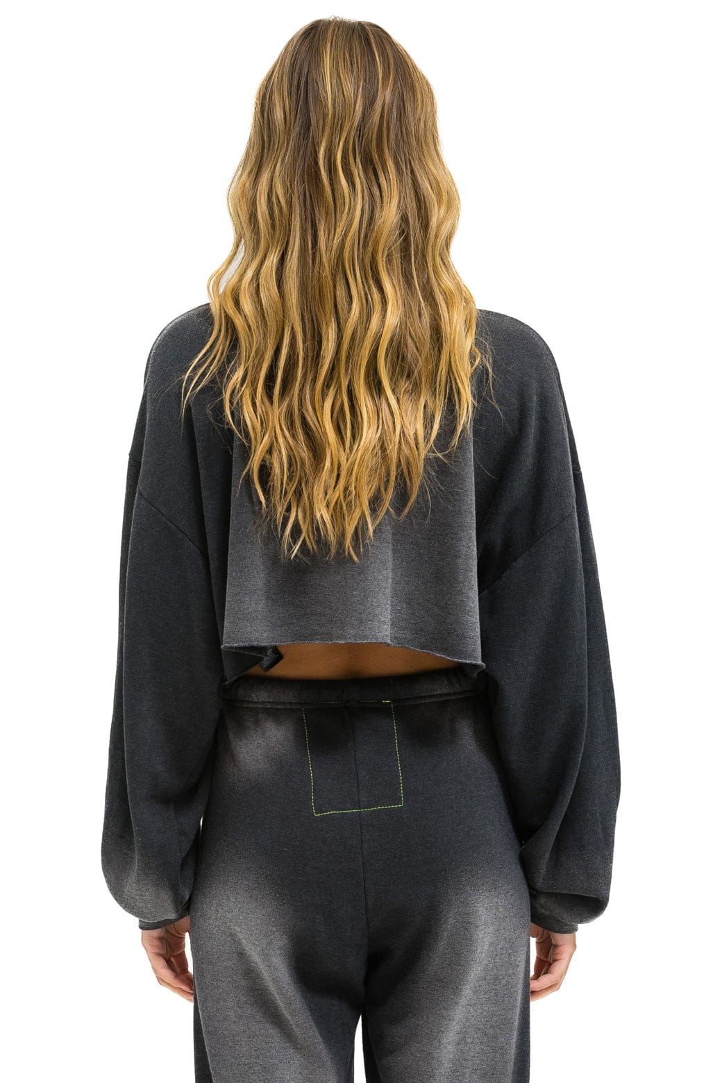 VENICE SURFER CROPPED CREW SWEATSHIRT RELAXED - FADED SMOKE - Image 3