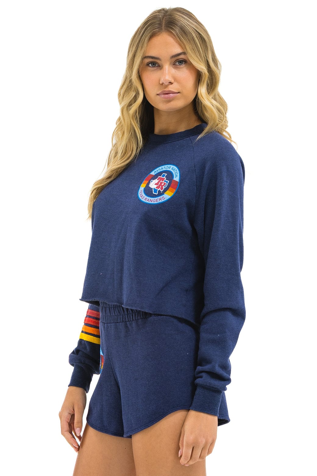 TEXAS RANGERS WOMEN'S LOUNGER SHORT - NAVY - Image 4