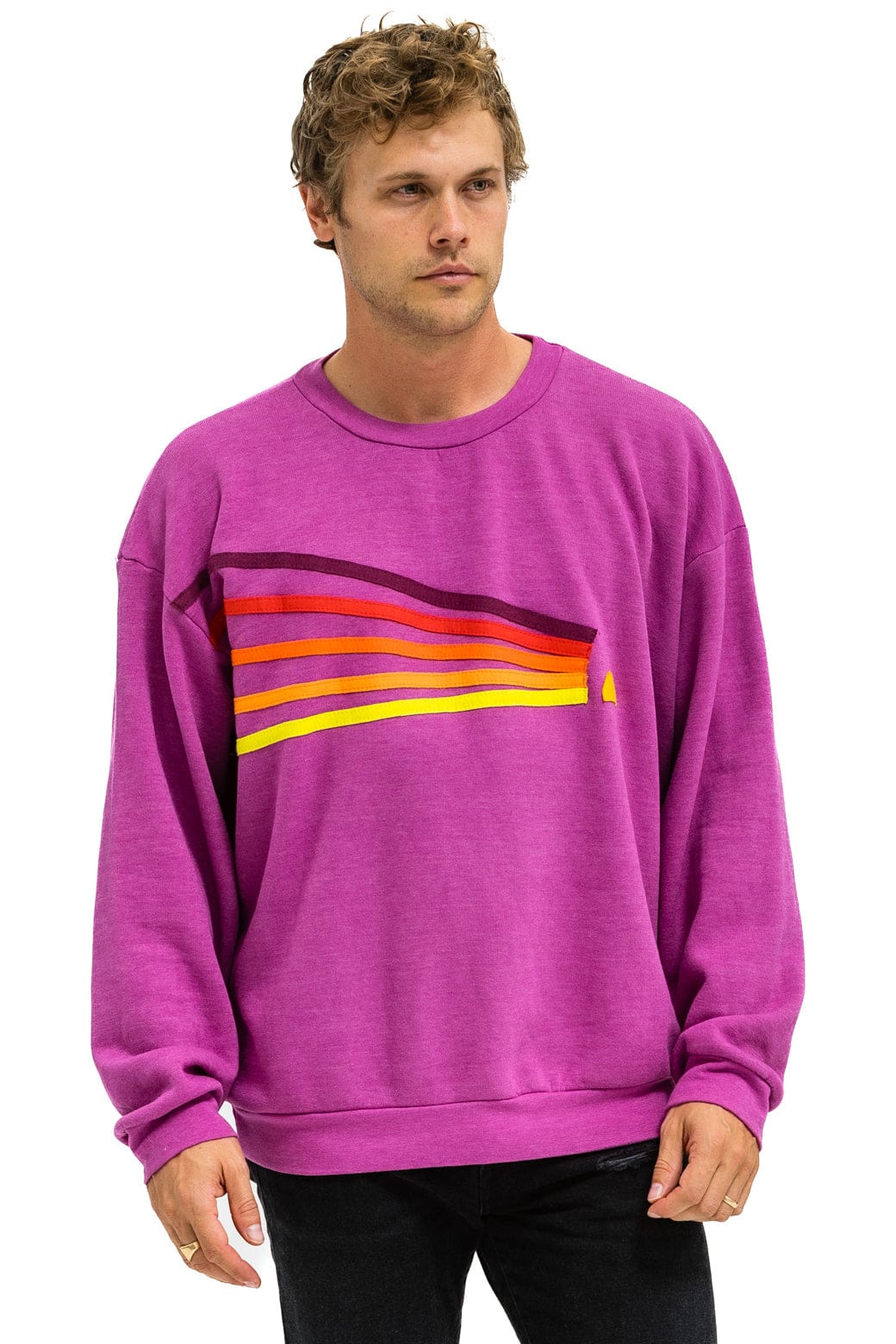 DAYDREAM RELAXED CREW SWEATSHIRT - MAGENTA - Image 2