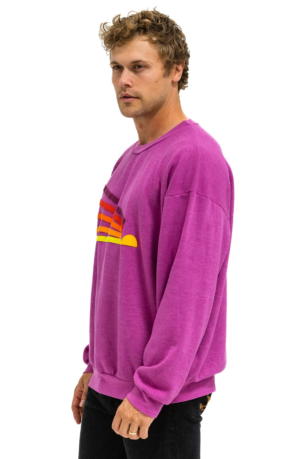 DAYDREAM RELAXED CREW SWEATSHIRT - MAGENTA - Image 4