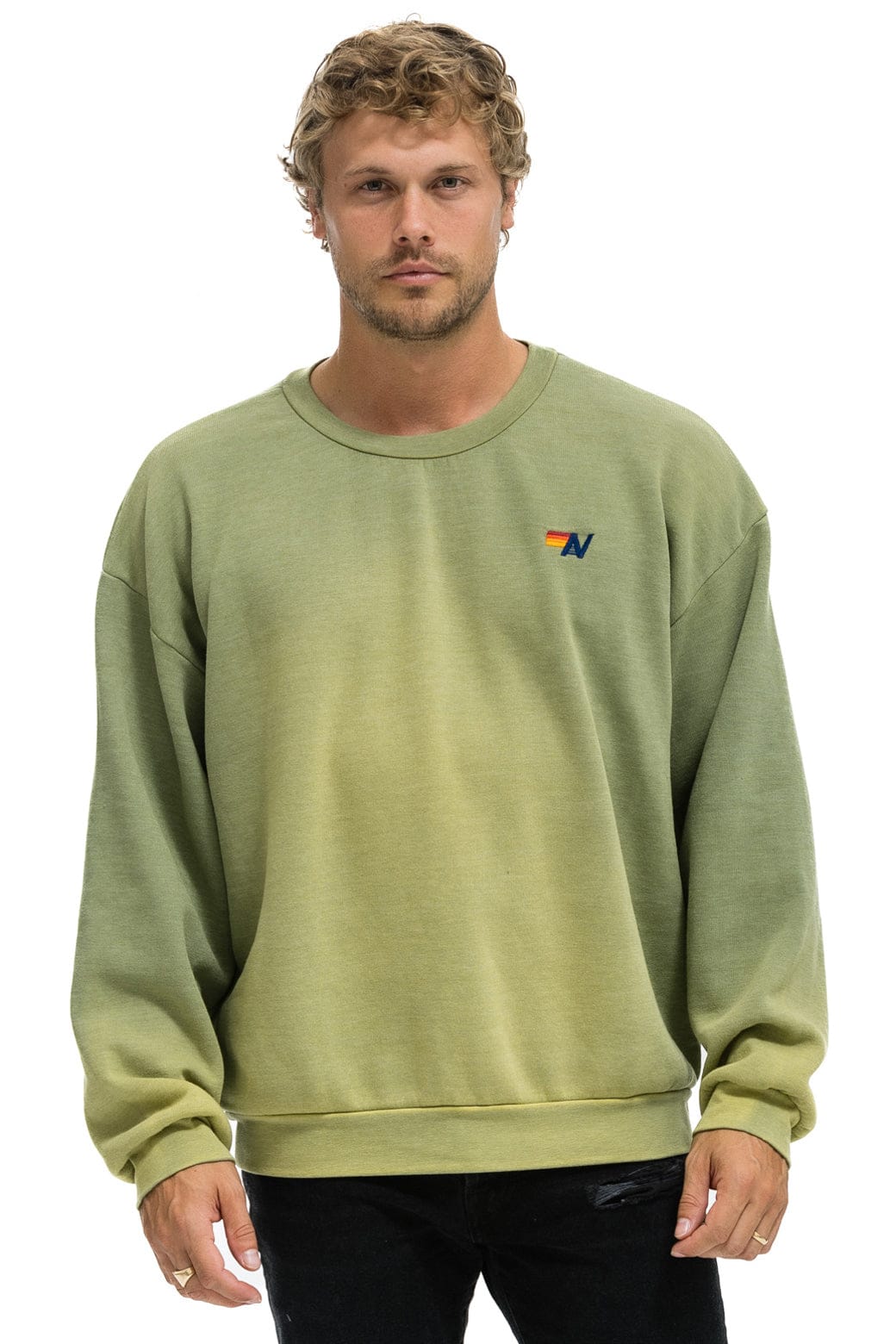 ESSENTIAL RELAXED CREW SWEATSHIRT - FADED ARMY - Image 2