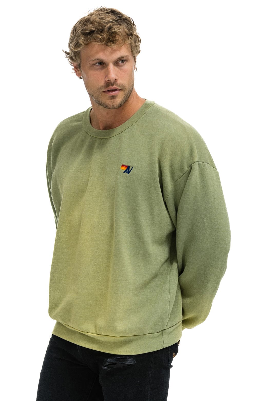 ESSENTIAL RELAXED CREW SWEATSHIRT - FADED ARMY - Image 4