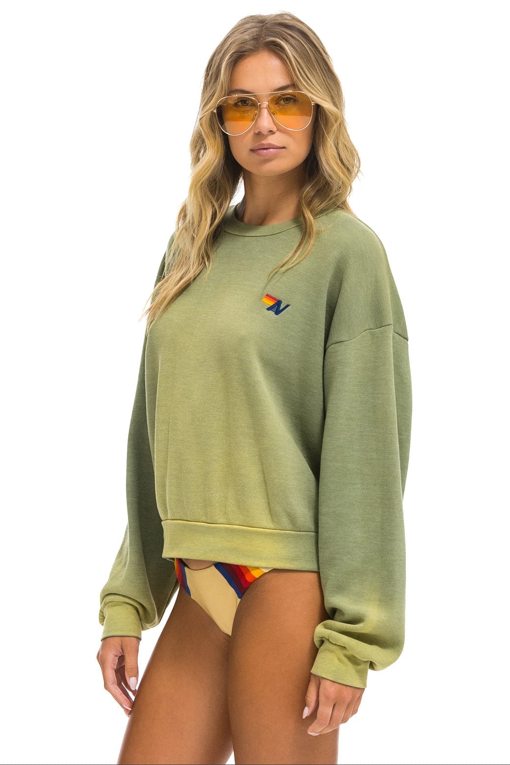 ESSENTIAL RELAXED CREW SWEATSHIRT - FADED ARMY - Image 3