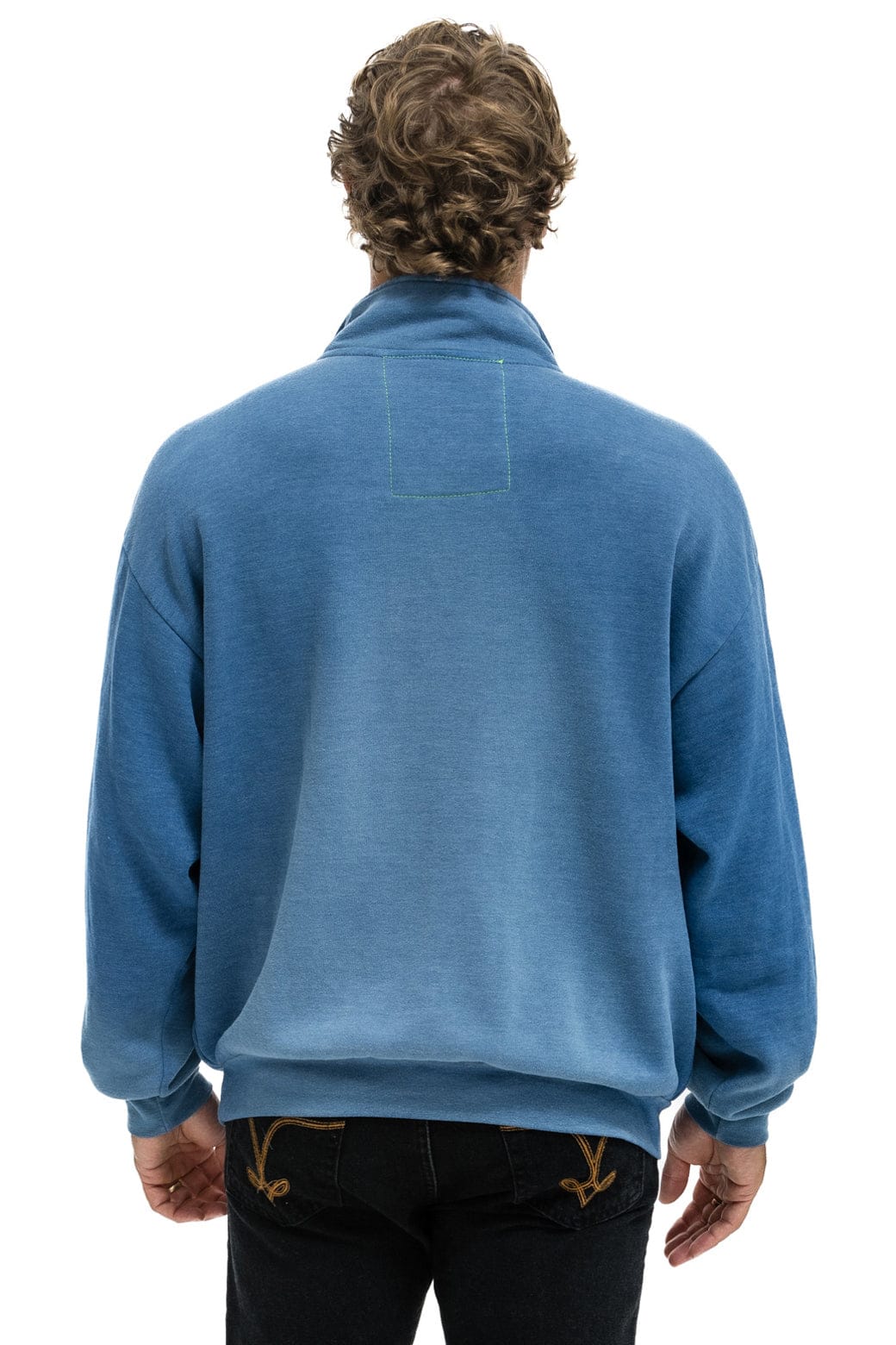 ESSENTIAL HALF ZIP RELAXED SWEATSHIRT - FADED WATER - Image 8