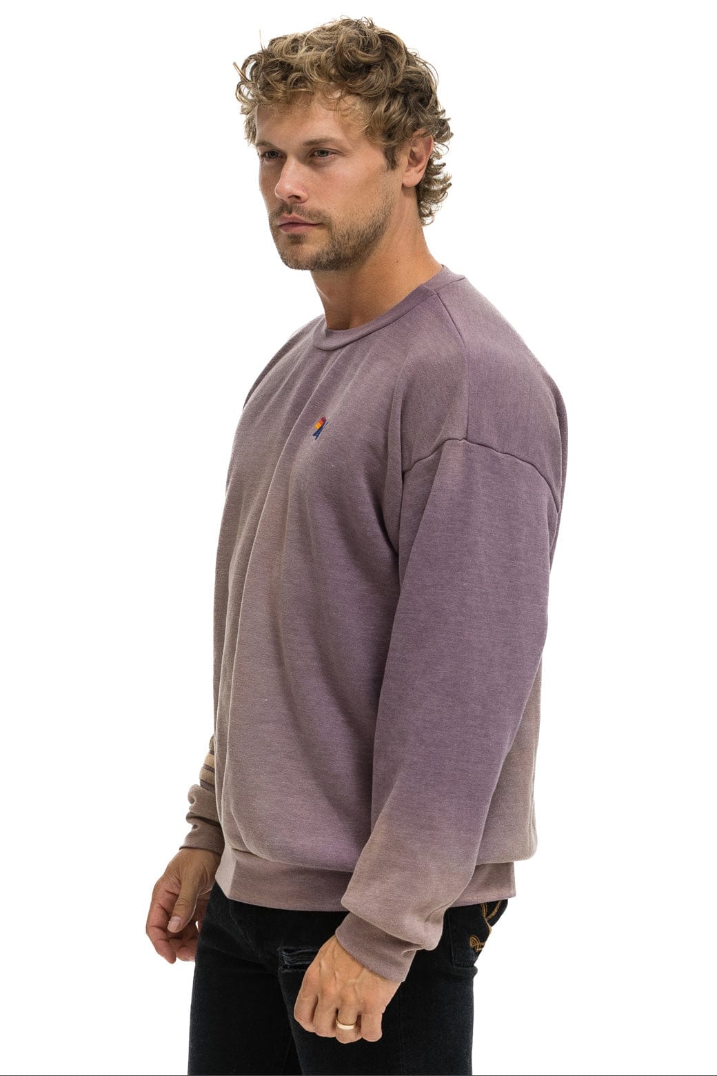 RUGBY STITCH RELAXED CREW SWEATSHIRT - FADED MOCHA - Image 6