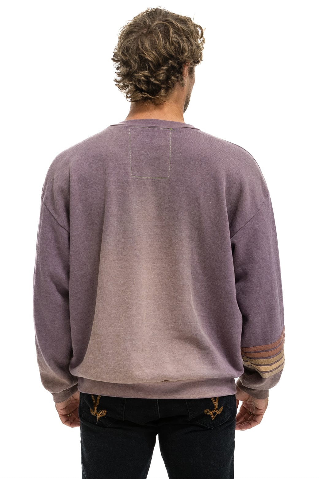 RUGBY STITCH RELAXED CREW SWEATSHIRT - FADED MOCHA - Image 8