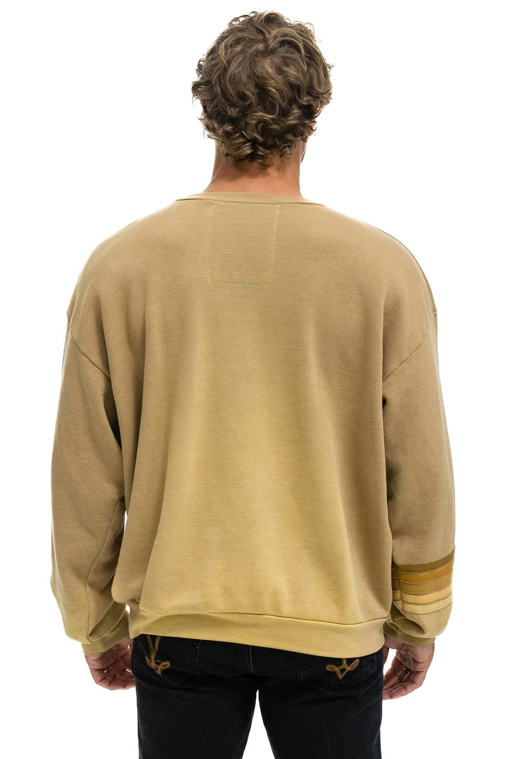 RUGBY STITCH RELAXED CREW SWEATSHIRT - FADED TAN - Image 8