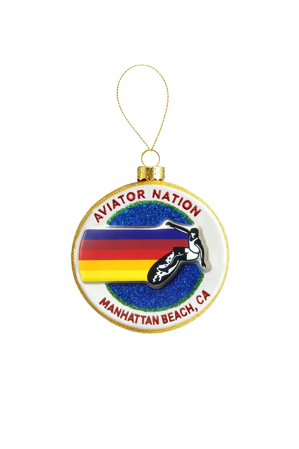 AVIATOR NATION MANHATTAN BEACH - BLOWN GLASS ORNAMENT