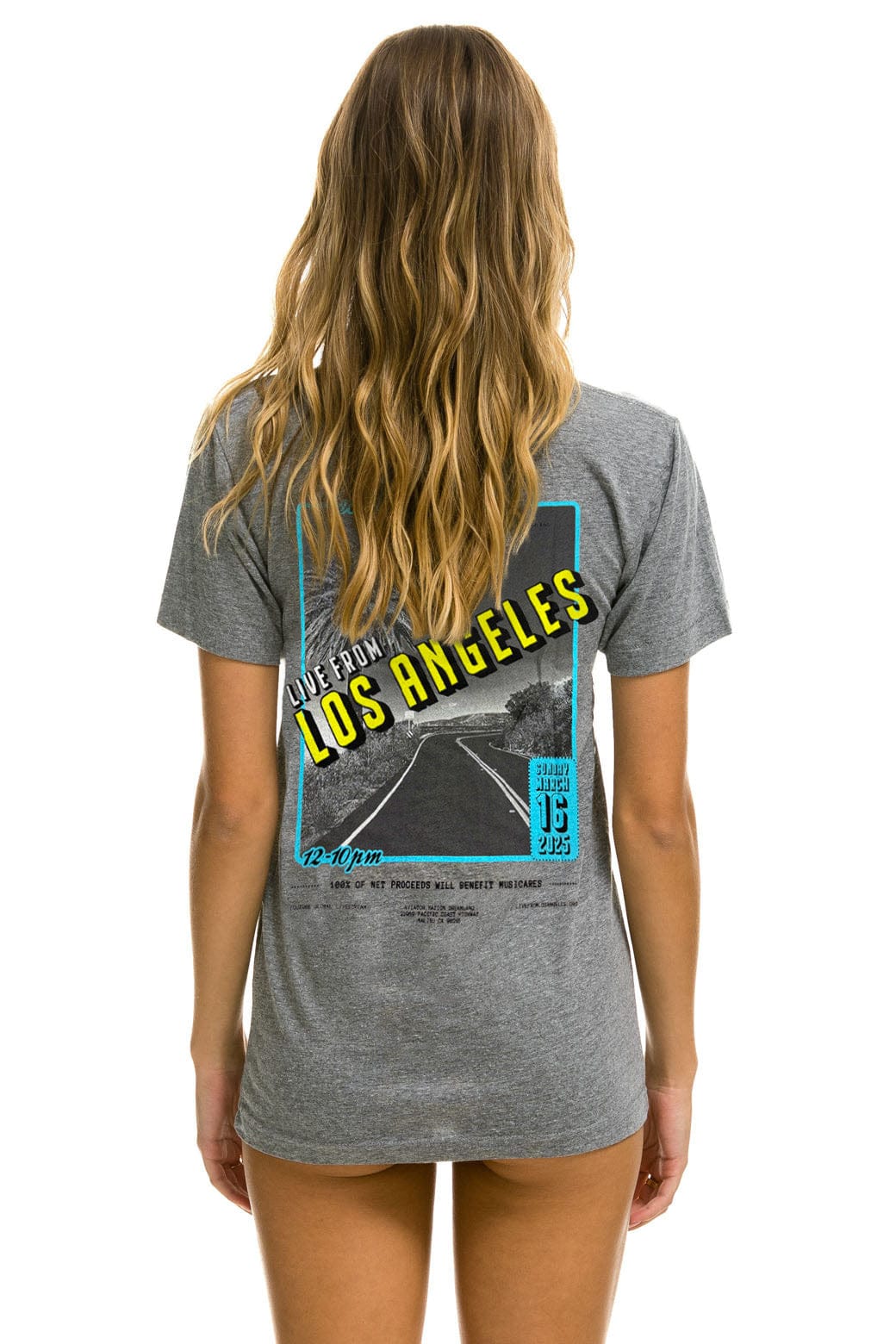 DREAMLAND LA FIRES BENEFIT CREW TEE - HEATHER GREY - Image 4