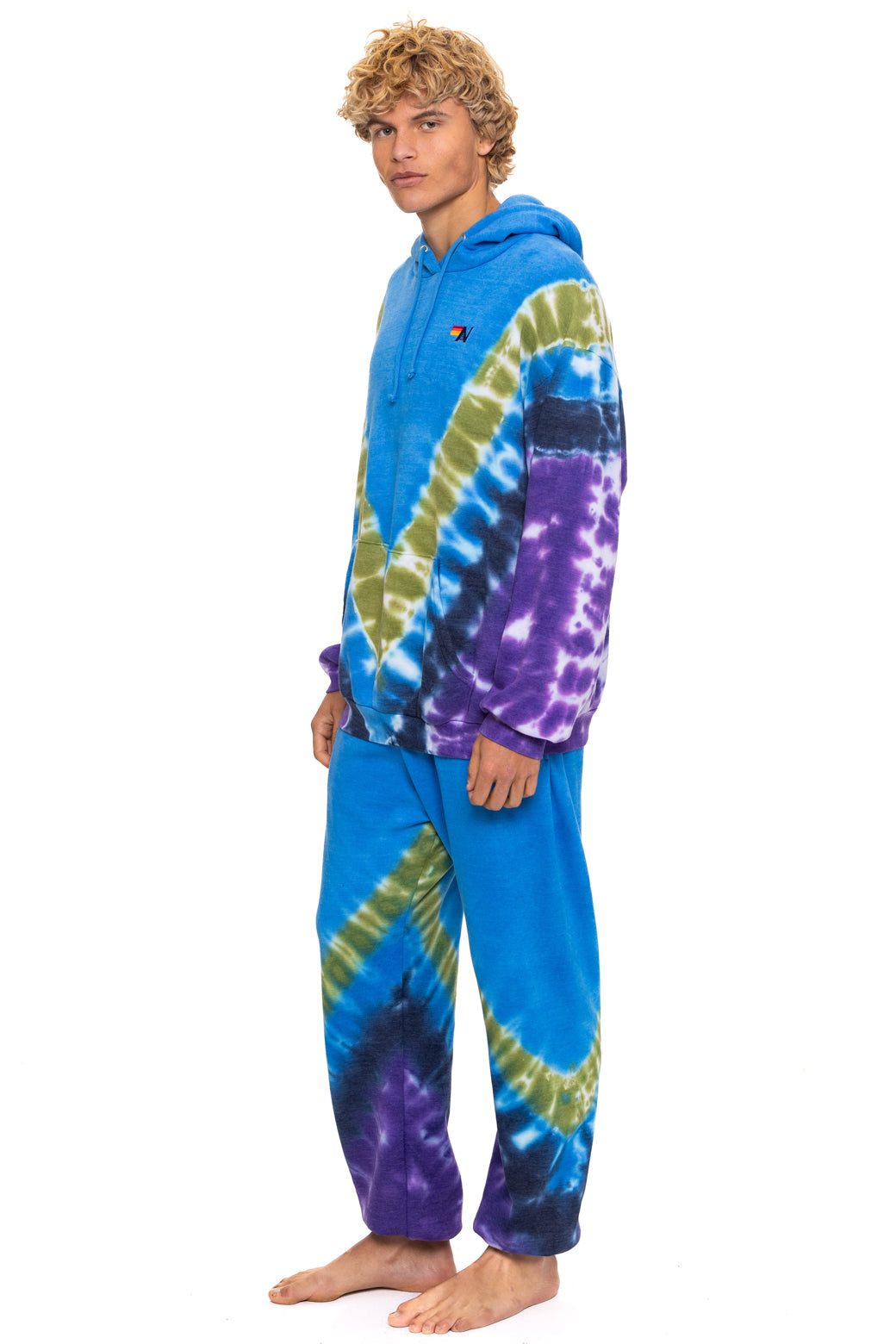 HAND DYED V SWEATPANTS - TIE DYE OCEAN // PURPLE - Image 6