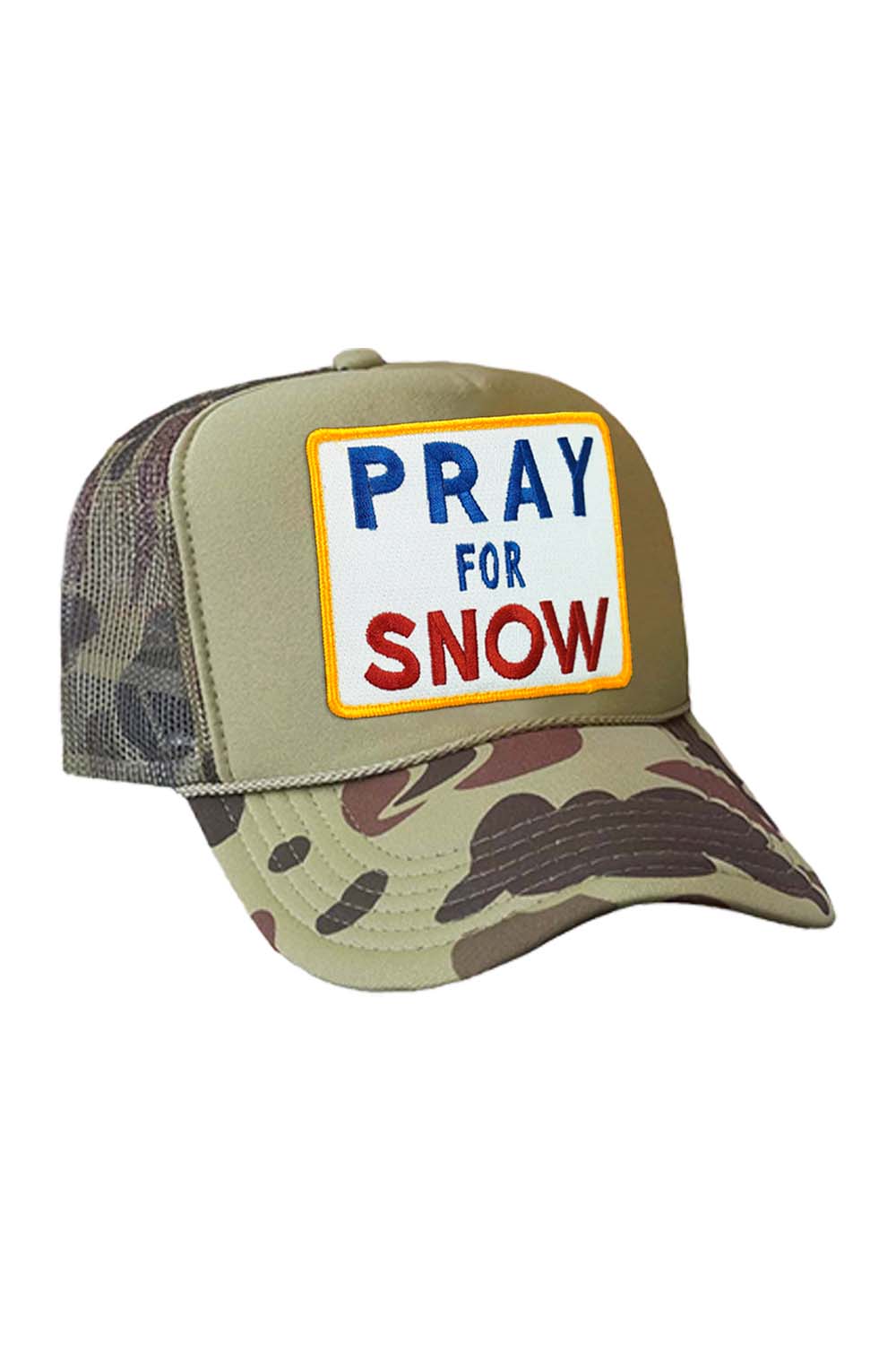 PRAY FOR SNOW VINTAGE TRUCKER HAT - Image 12