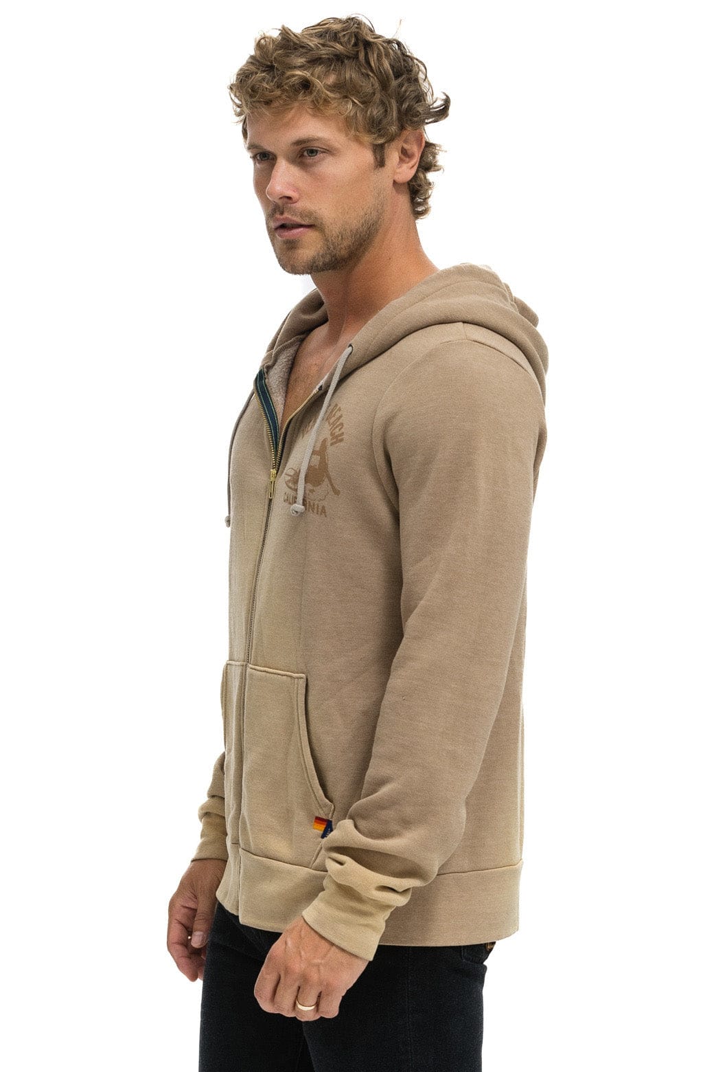 VENICE SURFER ZIP HOODIE - FADED TAN - Image 6