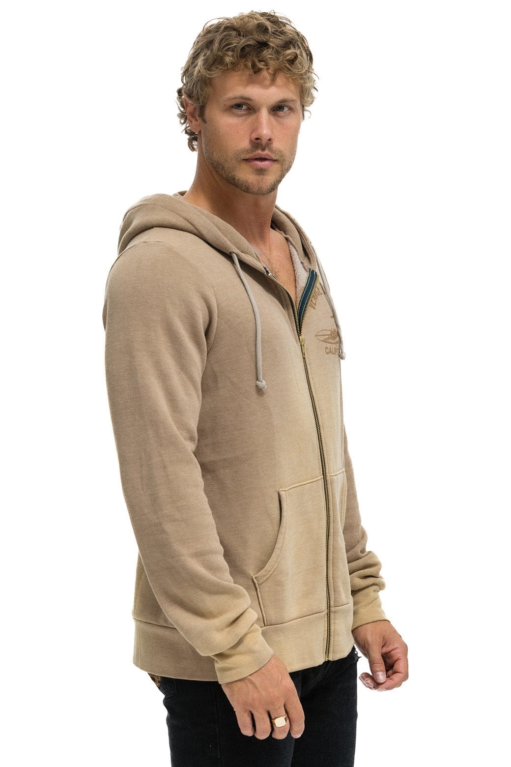 VENICE SURFER ZIP HOODIE - FADED TAN - Image 8